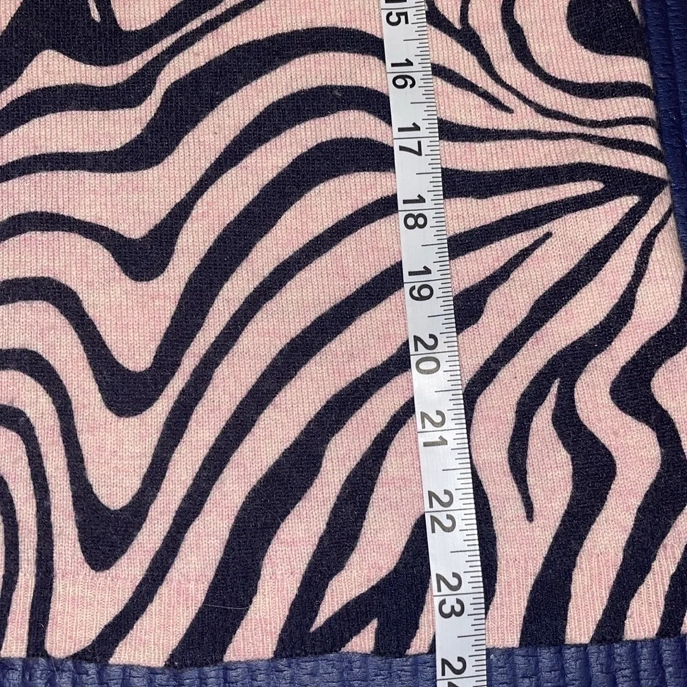 J.Crew Everyday Long Sleeve Cashmere Zebra Print Pink/Blue Sweater Sz. S